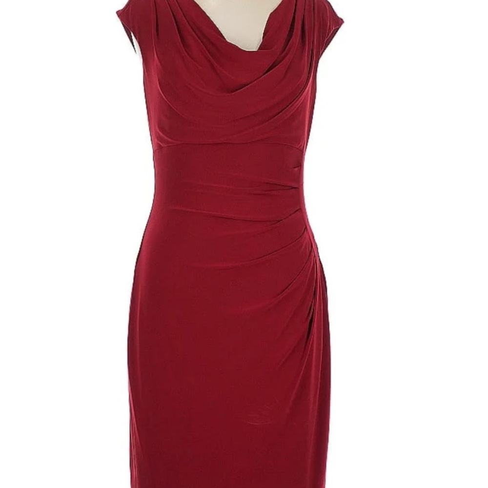Lauren Ralph Lauren Sexy Red Sheath Midi Dress